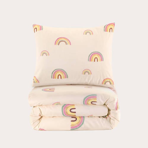 NOUS Kids katoenen dekbedovertrek kinderbed (120x150 cm) Multi Mixprint afbeelding