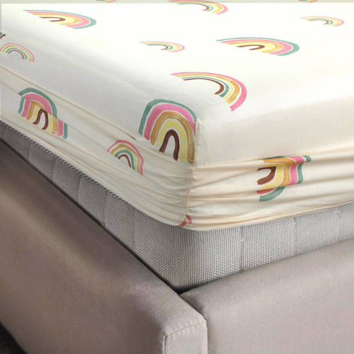 NOUS Kids katoenen hoeslaken Little Rainbow Multi All over print 90*200