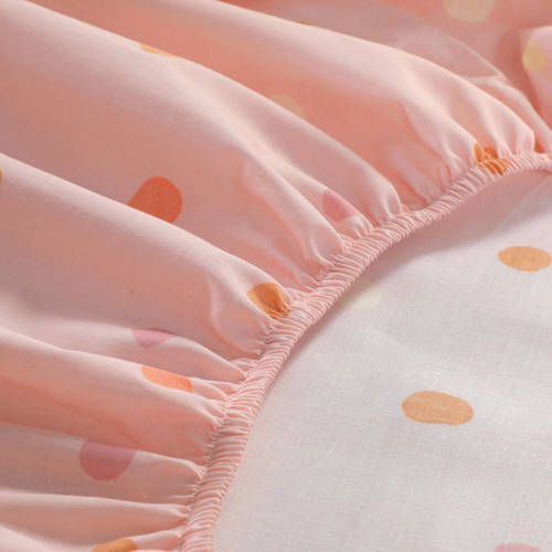 NOUS Kids katoenen hoeslaken Roze Stip 90*200 | Hoeslaken van