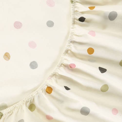 NOUS Kids katoenen hoeslaken Wit Stip 90*200 | Hoeslaken van
