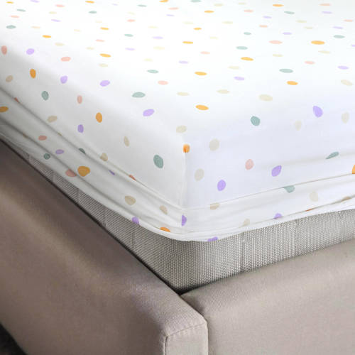 NOUS Kids katoenen hoeslaken ledikant Wit Stip 60*120