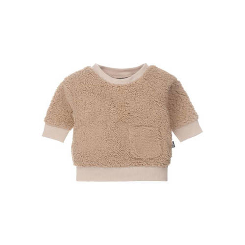 Babystyling baby sweater bruin Jongens/Meisjes Teddy Ronde hals Effen