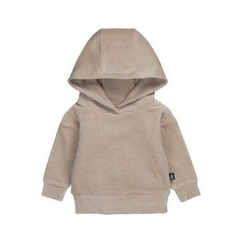 Babystyling baby corduroy hoodie bruin Sweater Effen