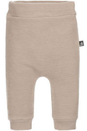 thumbnail: Bruine Babystyling baby regular fit broek van katoen met effen