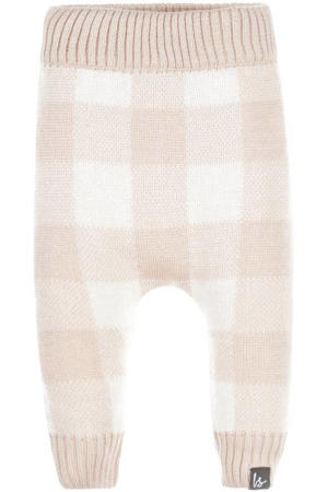 baby geruite regular fit broek lichtroze/wit