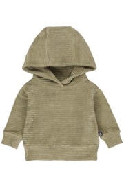thumbnail: Kakikleurige jongens Babystyling baby ribgebreide corduroy hoodie met lange mouwen en ronde hals