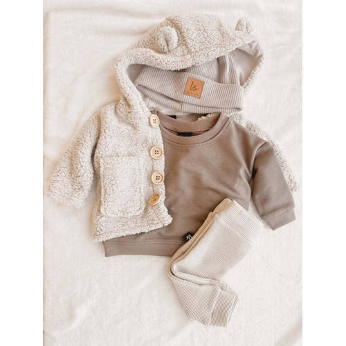 Babystyling baby sweater bruin Effen 50 56 | Sweater van