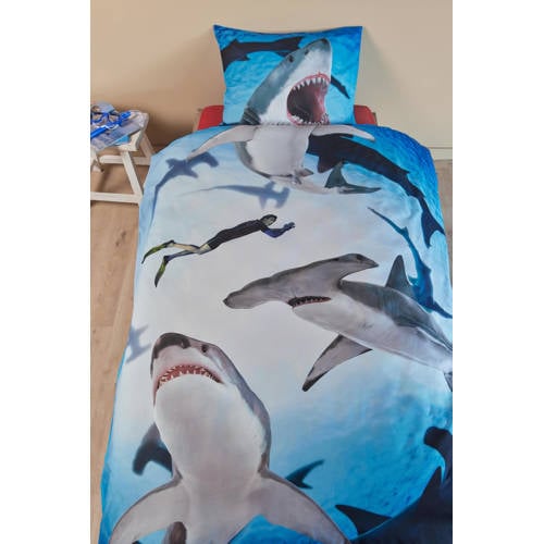 Freek Vonk katoenen dekbedovertrek 1 persoons (140x200 cm) Blauw Dierenprint