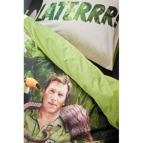 Freek Vonk katoenen dekbedovertrek 1 persoons (140x200 cm) Groen Dierenprint