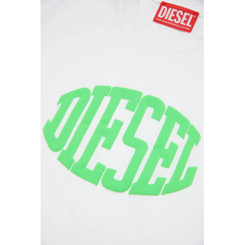 Diesel T-shirt met printopdruk wit Jongens Katoen Ronde hals Printopdruk 140