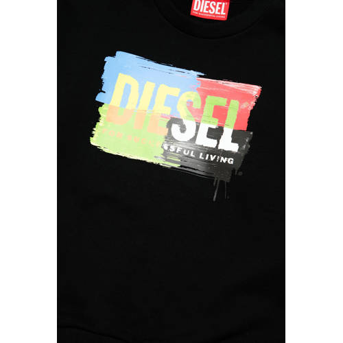 Diesel sweater met printopdruk zwart Printopdruk 140