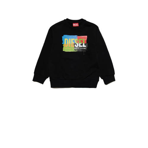 Diesel sweater met printopdruk zwart Printopdruk