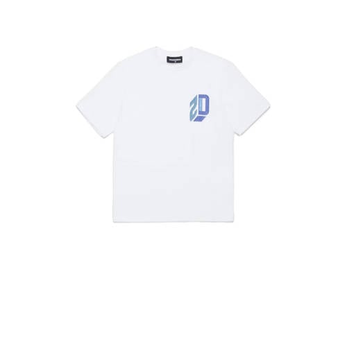 Dsquared T-shirt met printopdruk wit Jongens Stretchkatoen Ronde hals Printopdruk - 104