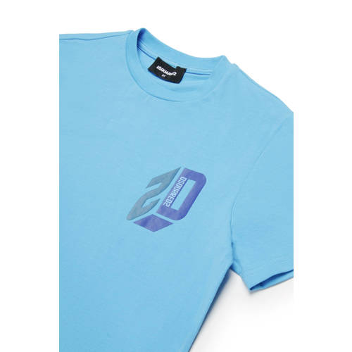 Dsquared T-shirt met printopdruk lichtblauw Jongens Stretchkatoen Ronde hals 104