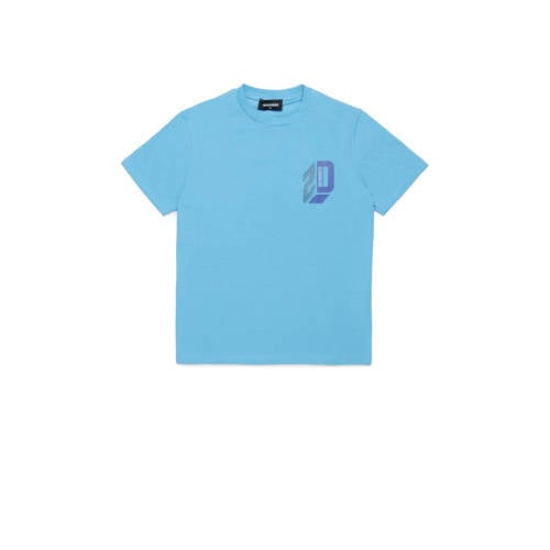 Dsquared T-shirt met printopdruk lichtblauw Jongens Stretchkatoen Ronde hals - 104
