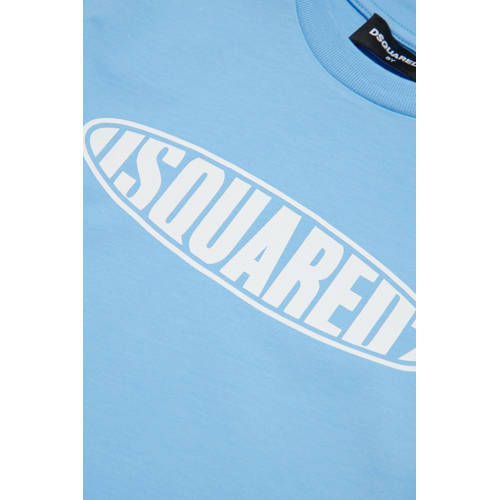 Dsquared T-shirt met logo lichtblauw Jongens Katoen Ronde hals Logo 104