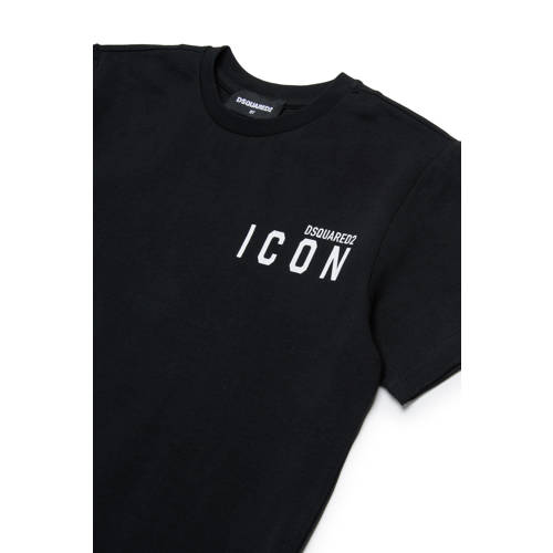 Dsquared T-shirt met logo en mesh zwart Jongens Stretchkatoen Ronde hals 104