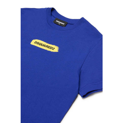 Dsquared T-shirt met logo hardblauw Jongens Katoen Ronde hals Logo 104