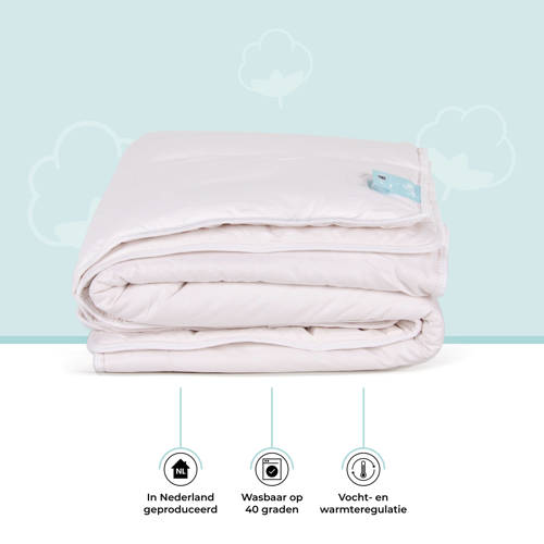 NOUS Living katoenen ledikant dekbed (100x135 cm) Kinderdekbed Wit Effen