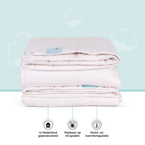 NOUS Living katoenen 4-seizoenen peuter dekbed (120x150 cm) Kinderdekbed Wit