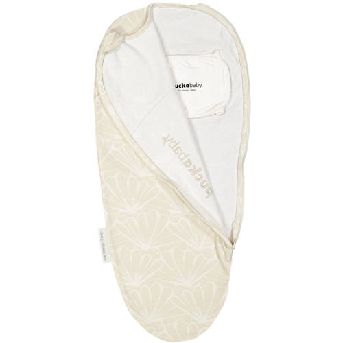 Puckababy The Original Piep inbakerslaapzak 0-3 mnd Cotton Seashell Sand Inbakerdoek Beige
