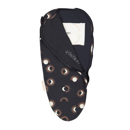 Puckababy The Original Piep inbakerslaapzak 0-3 mnd Cotton Eclipse Night Inbakerdoek Zwart