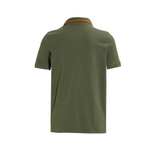 anytime piqué polo khaki oranje Groen Jongens Katoen Klassieke kraag Effen 134 140
