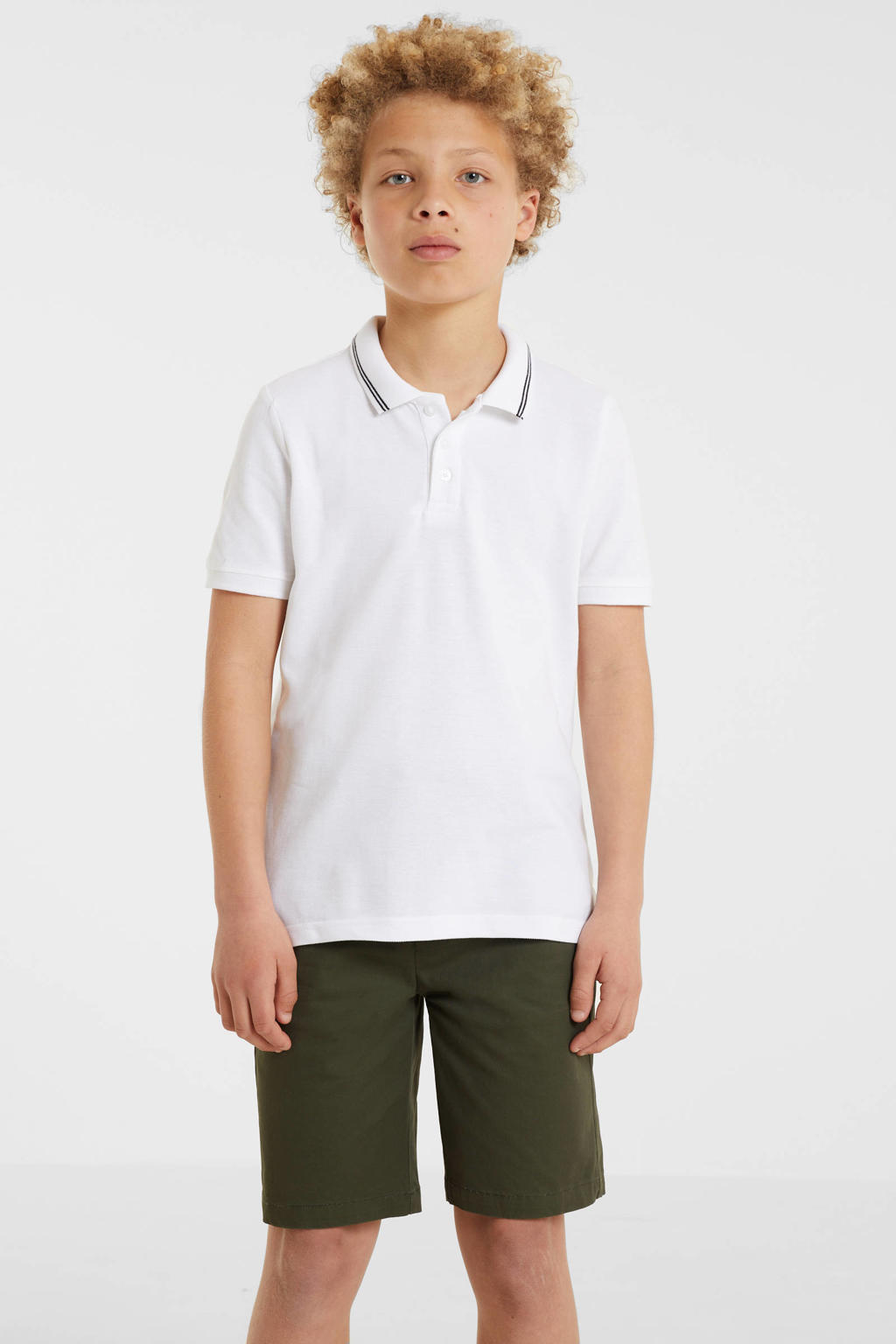 anytime piqué polo wit/zwart
