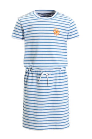 gestreepte jurk wit/blauw