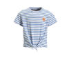 Anytime T-shirt met knoopdetail wit/blauw