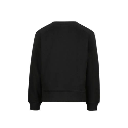 VINGINO sweater Nila met tekst zwart Tekst 116 | Sweater van