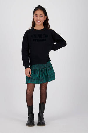 sweater Nila met tekst zwart