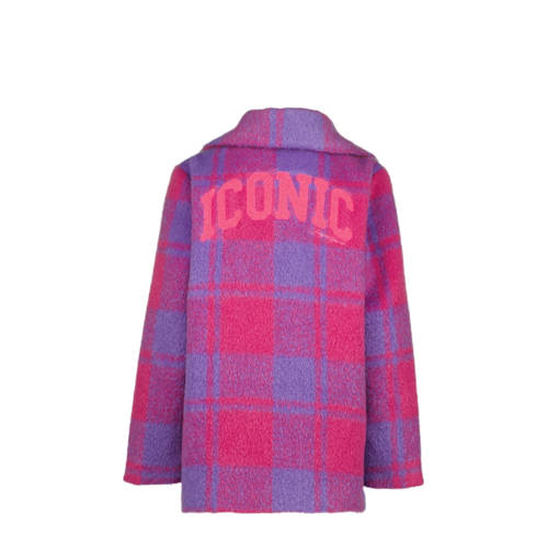 VINGINO geruite tussenjas Tekina roze paars Meisjes Polyester Klassieke kraag 176