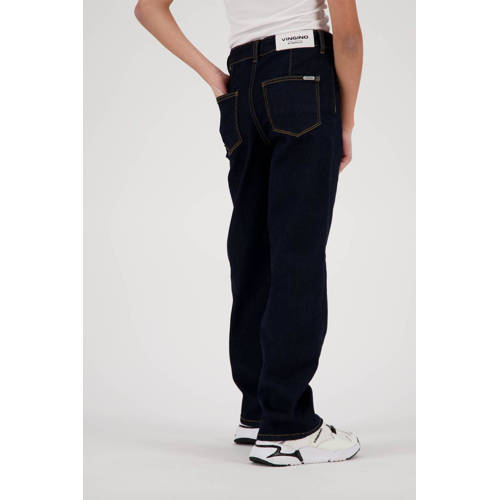 VINGINO straight fit jeans Cato pocket dark blue denim Blauw Meisjes Katoen 104