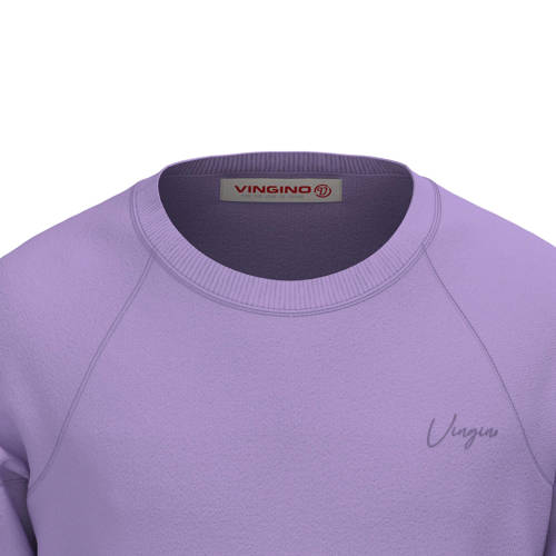 VINGINO sweater G-BASIC-SWEAT-RN met logo lila Paars Logo 116