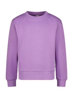 sweater G-BASIC-SWEAT-RN met logo lila