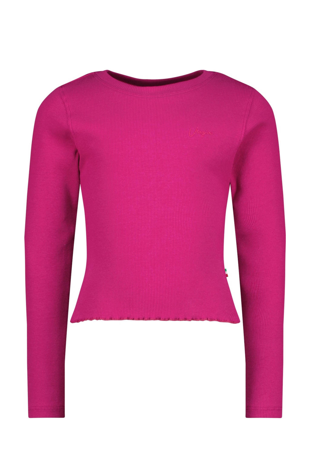 WE Fashion longsleeve met zebraprint roze/zwart
