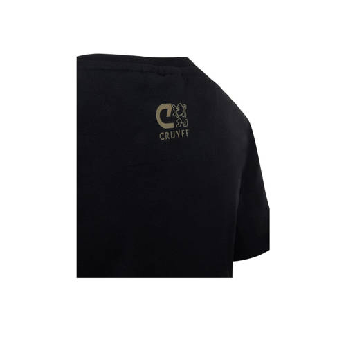 Cruyff T-shirt Golden Seeker zwart Jongens Meisjes Katoen Ronde hals Printopdruk 116