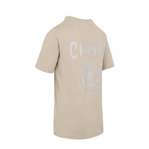 Cruyff T-shirt League logo zand Beige Jongens Meisjes Katoen Ronde hals 116