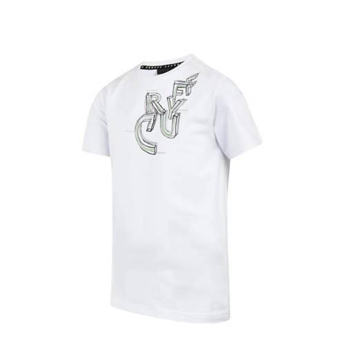 Cruyff T-shirt Connection wit Jongens Meisjes Katoen Ronde hals Printopdruk 116