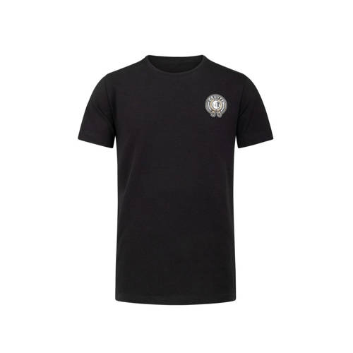 Cruyff T-shirt League logo zwart Jongens/Meisjes Katoen Ronde hals Backprint