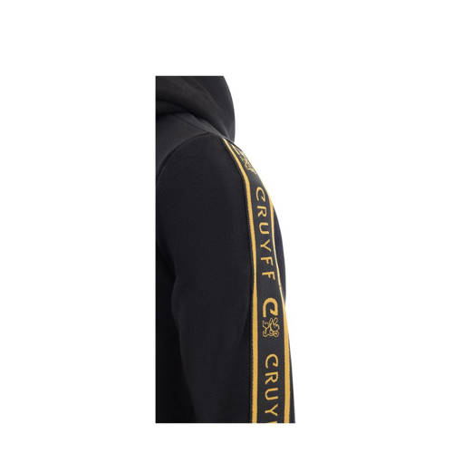 Cruyff hoodie zwart goud Vest Sweat Capuchon Effen 116