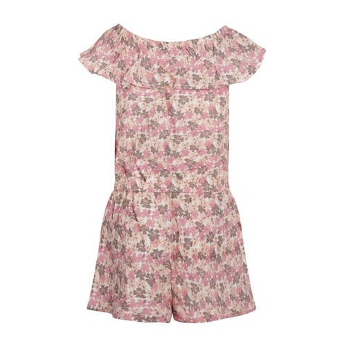 Koko Noko gebloemde playsuit roze taupe Meisjes Viscose Boothals Bloemen 104