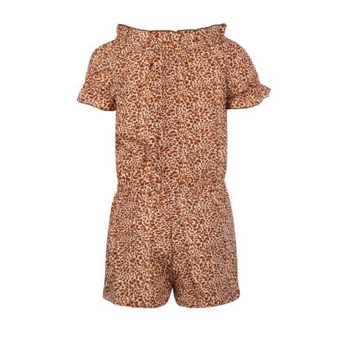 Koko Noko playsuit met panterprint multi Meisjes Polyester Boothals Panterprint 74