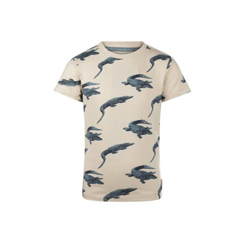 Koko Noko T-shirt met dierenprint wit Jongens Katoen Ronde hals Dierenprint