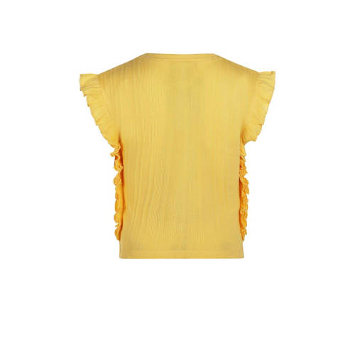 Koko Noko T-shirt geel Meisjes Katoen Ronde hals Effen 134