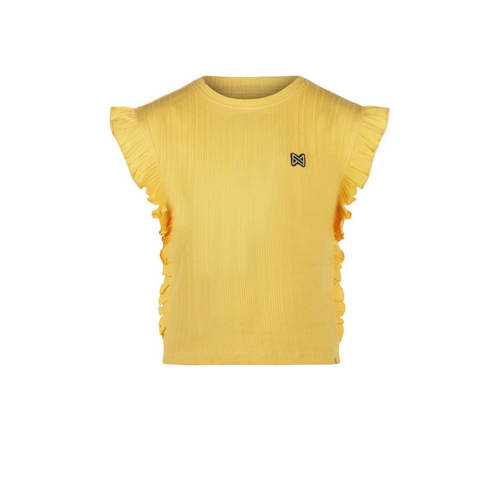 Koko Noko T-shirt geel Meisjes Katoen Ronde hals Effen
