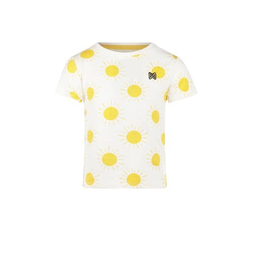 Koko Noko T-shirt met all over print geel Meisjes Katoen Ronde hals All over print