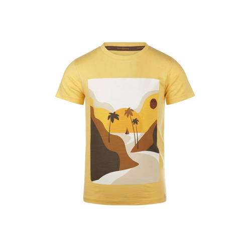 Koko Noko T-shirt met printopdruk geel Jongens Katoen Ronde hals Printopdruk - 104