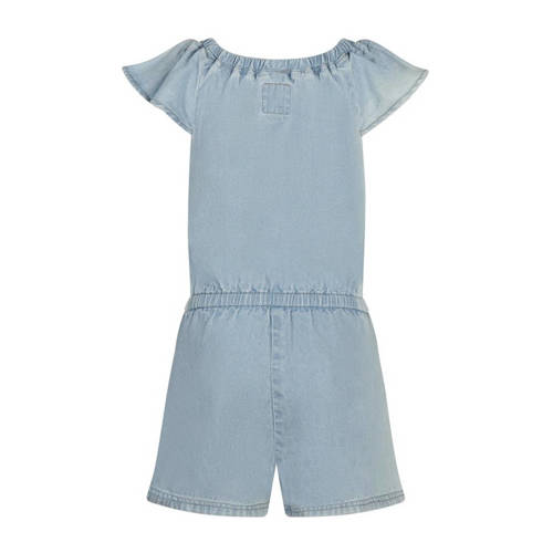 Koko Noko off shoulder playsuit blauw Effen 74 | Playsuit van